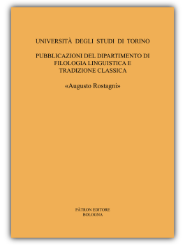 Collana del Dipartimento di Filologia linguistica e tradizione classica