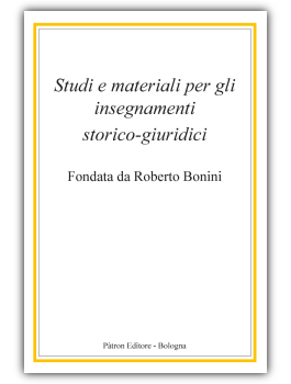 Studi e materiali per gli insegnamenti storico-giuridici